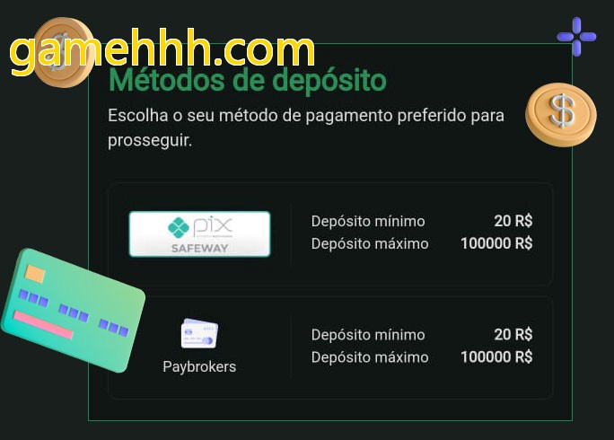O cassino gamehhh.combet oferece uma grande variedade de métodos de pagamento